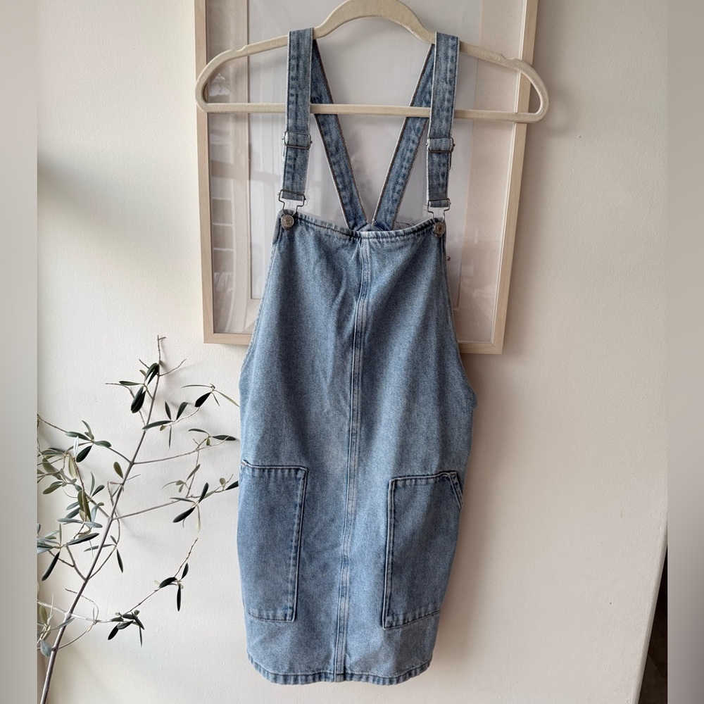 Topshop Light Blue Denim Moto Dress